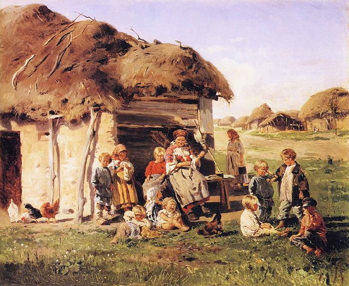 Vladimir Makovsky Village Children oil painting image